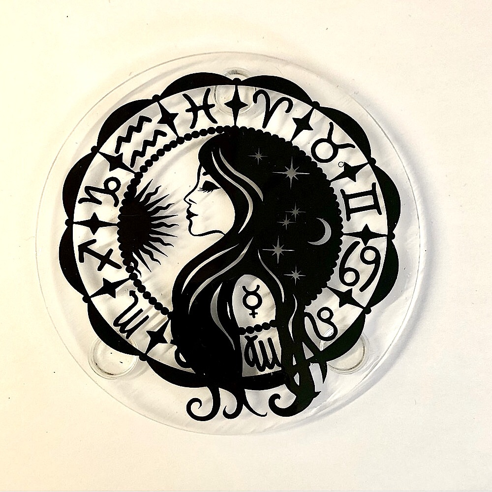 ❌️SOLD❌️✨Handmade✨♍️ Virgo Zodiac Sign Coasters Set of 4 - Picture 3 of 8